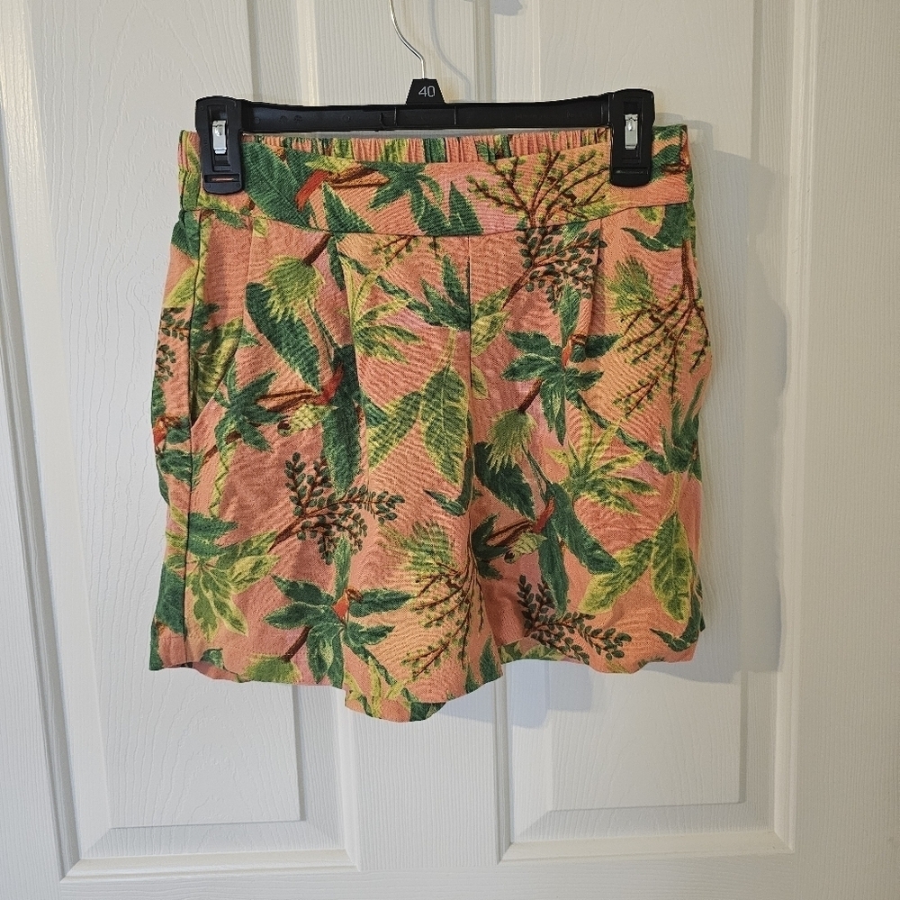 Monteau Los Angeles Hawaiian Linen Blend Shorts Size M